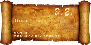 Diener Ervin névjegykártya