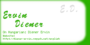 ervin diener business card